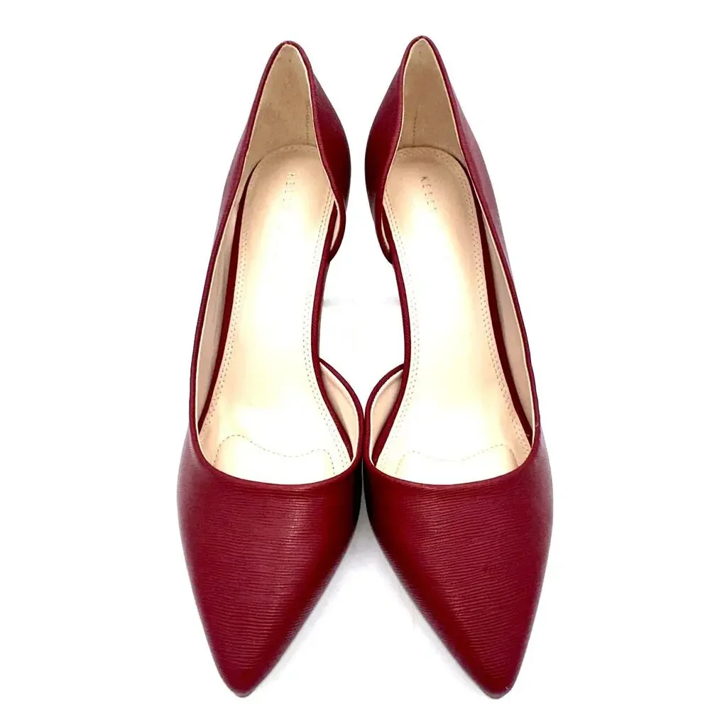 Kelly And Katie Womens Driella Red Faux Leather Heels Size 10 Sexy